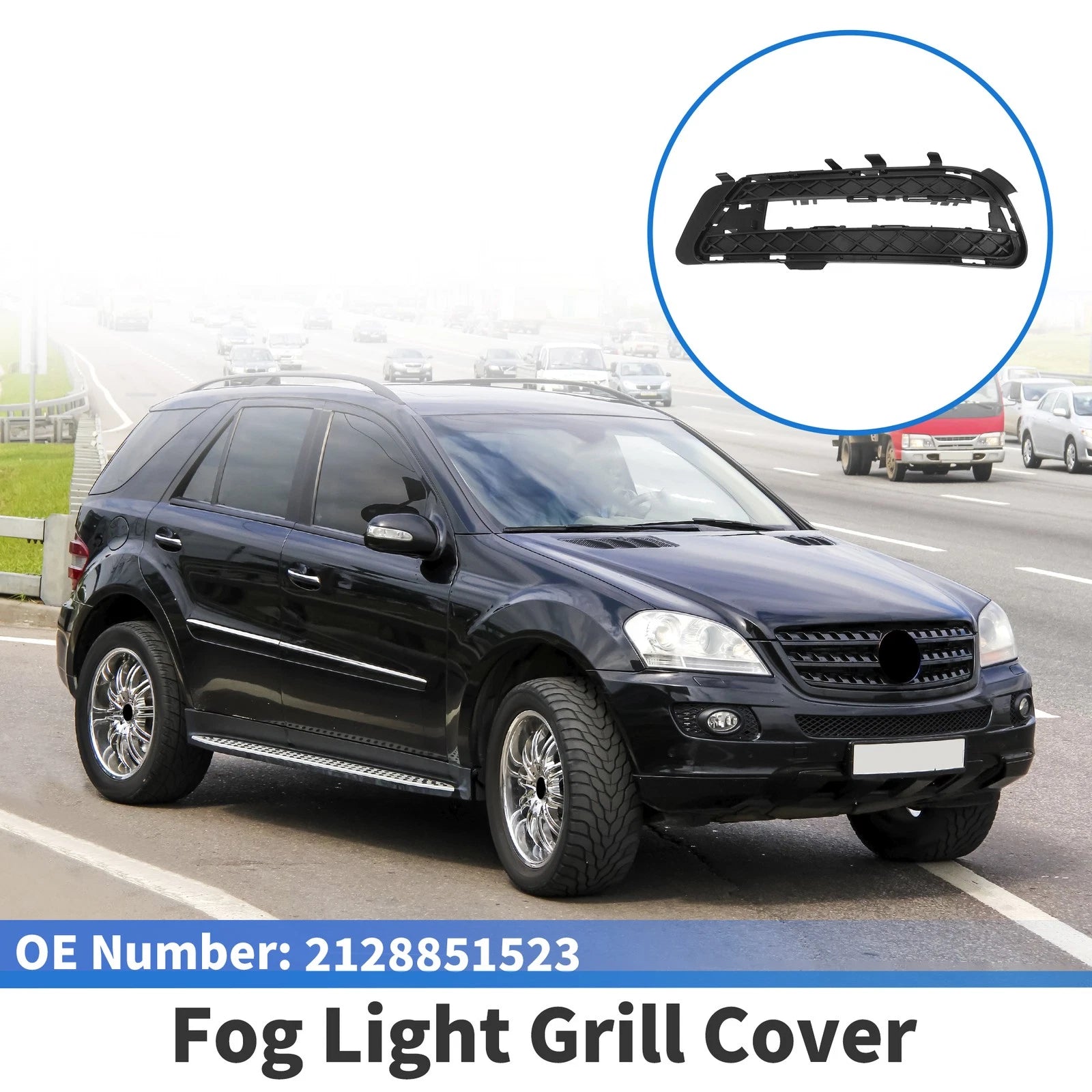 1 Pc Fog Light Grill for Mercedes-Benz E350 (2009–2016) No. 2128851523 Black