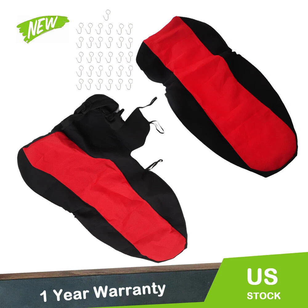 Set of 2 Car Seat Covers for Ford Ranger 60/40 Highback (1998–2003) Black/Red