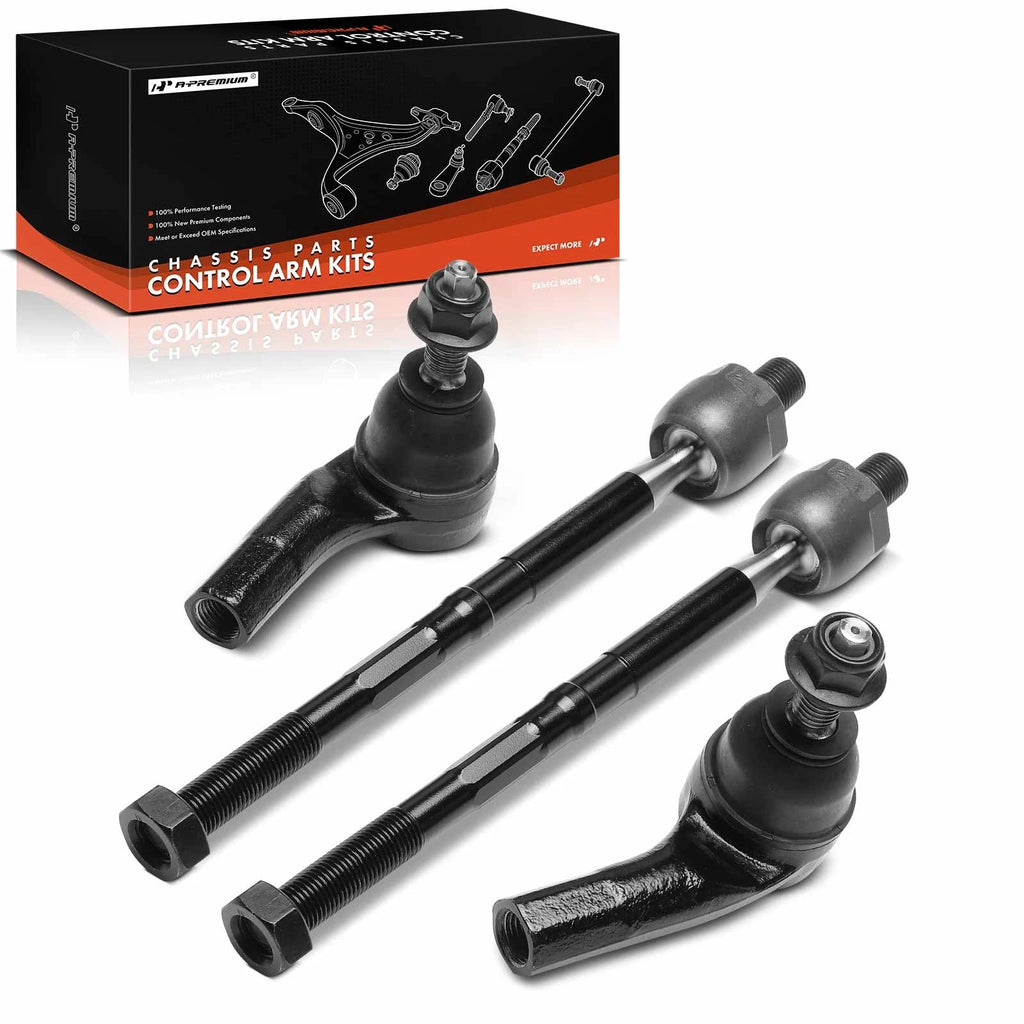 Set of 4 Front Inner & Outer Tie Rod Ends for Chevy Spark (2016–2022)