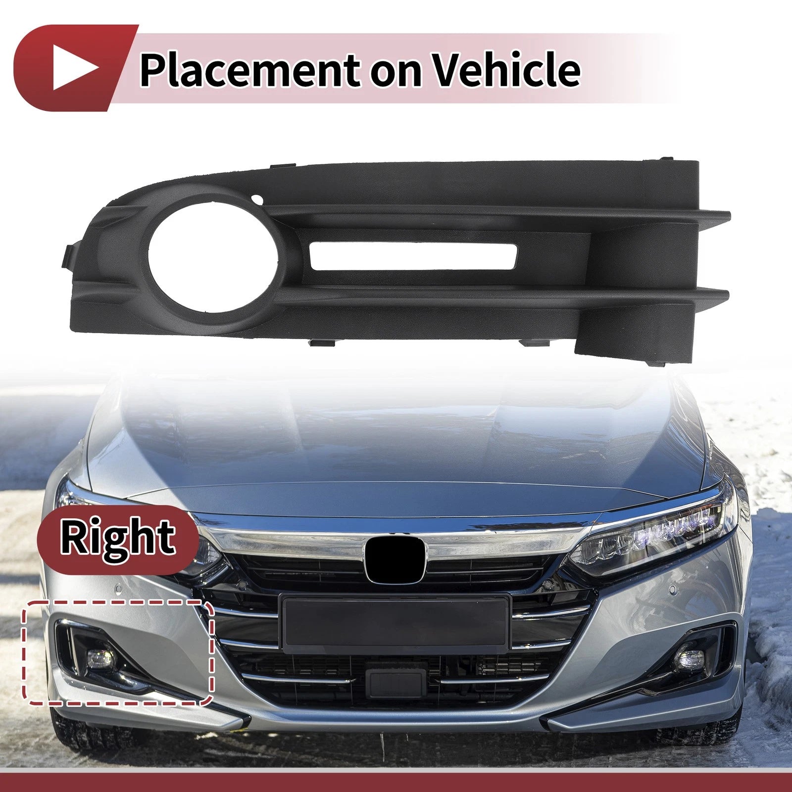 1 Pc Fog Light Grill for Volkswagen Caddy (2004–2010) No. 2K0853684A