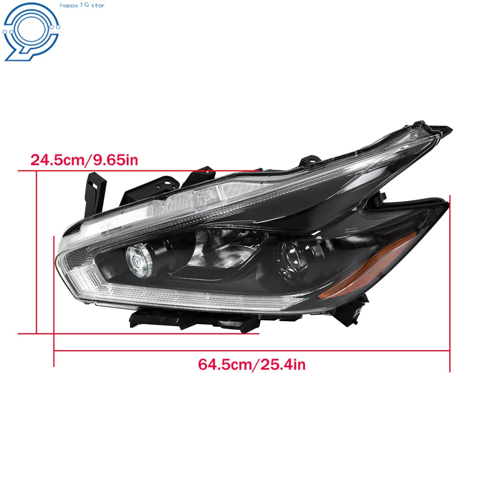 Set of 2 Halogen LED DRL Projector Headlights for Nissan Murano (2015–2018)
