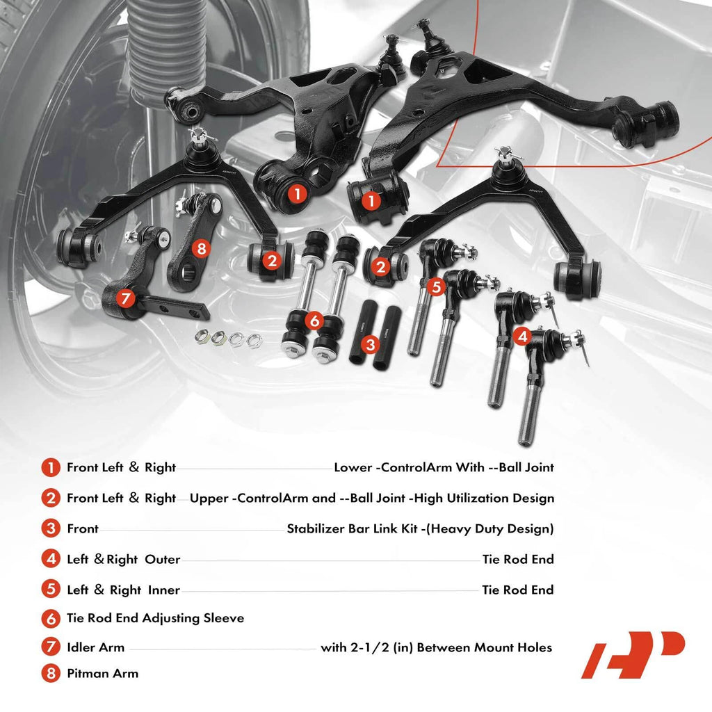 Set of 14 Control Arms with Ball Joints for Ford F-150 F-250 (1997–2003)