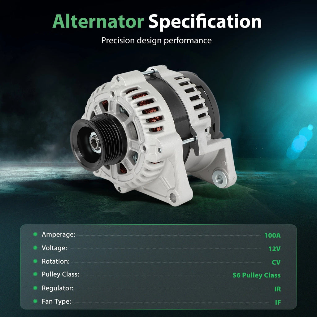100Amp Alternator with 6-Groove Pulley for Chevrolet Sonic (2012–2018)