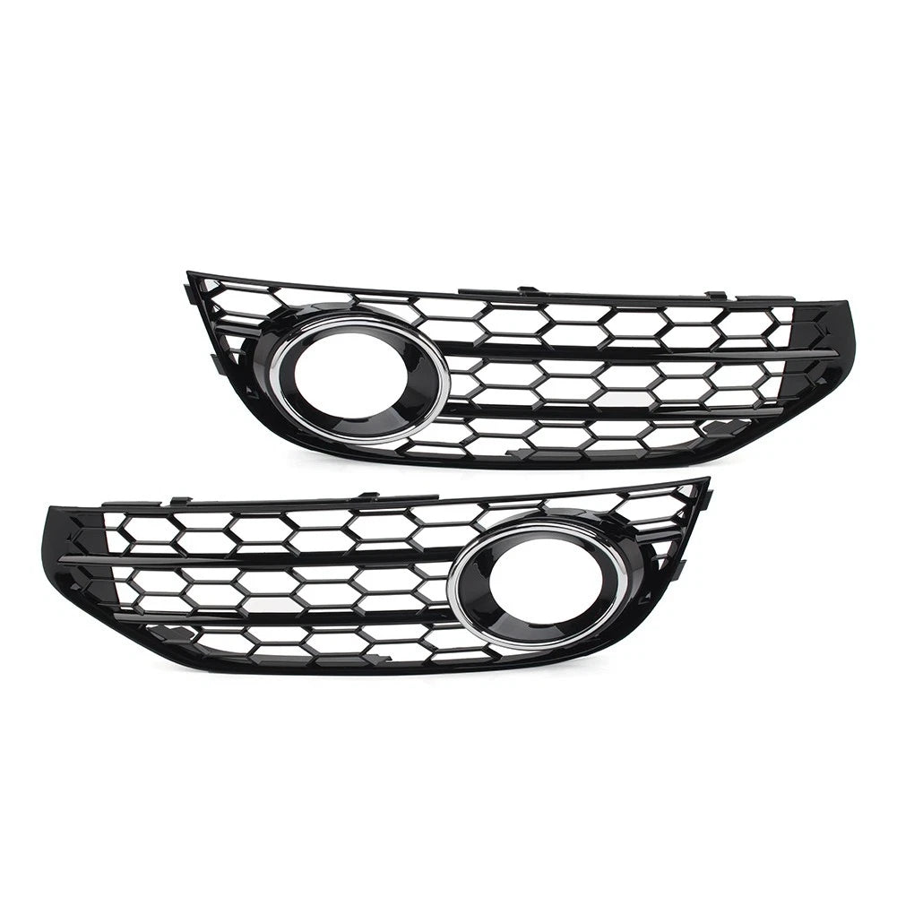 Front Bumper Honeycomb Fog Light Grille Cover for Audi A4 Allroad (2010–2016) Chrome