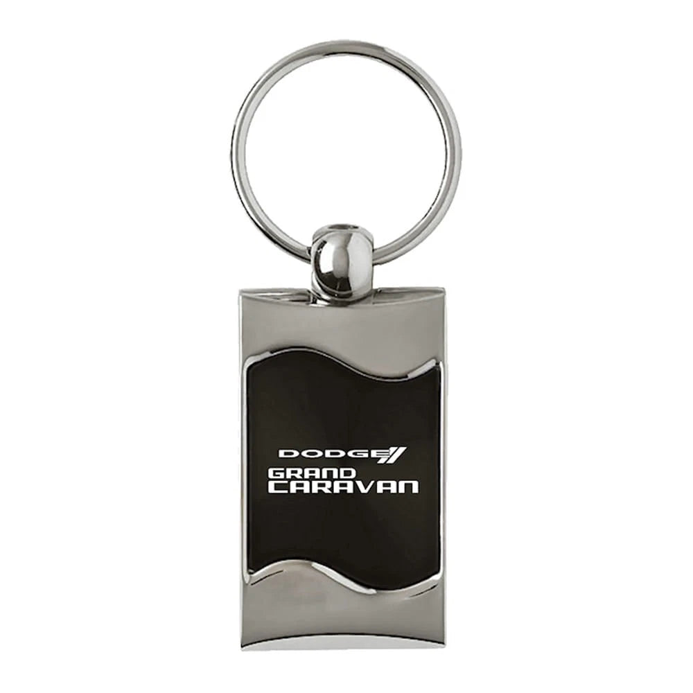 Black Rectangular Wave Keychain - Officially Licensed for Dodge Grand Caravan