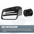 Left Mirror Cover Cap Gloss Black for Mercedes Benz A Class B Class C Class
