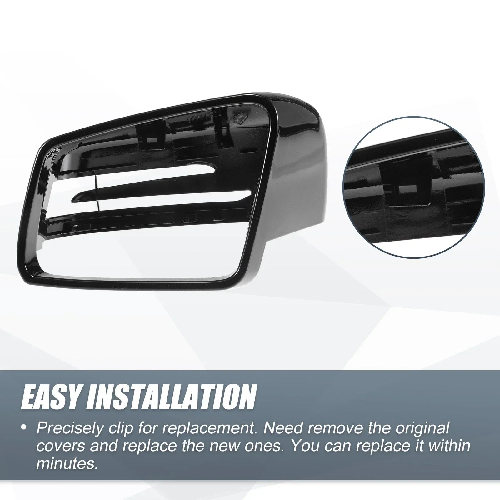 Left Mirror Cover Cap Gloss Black for Mercedes Benz A Class B Class C Class