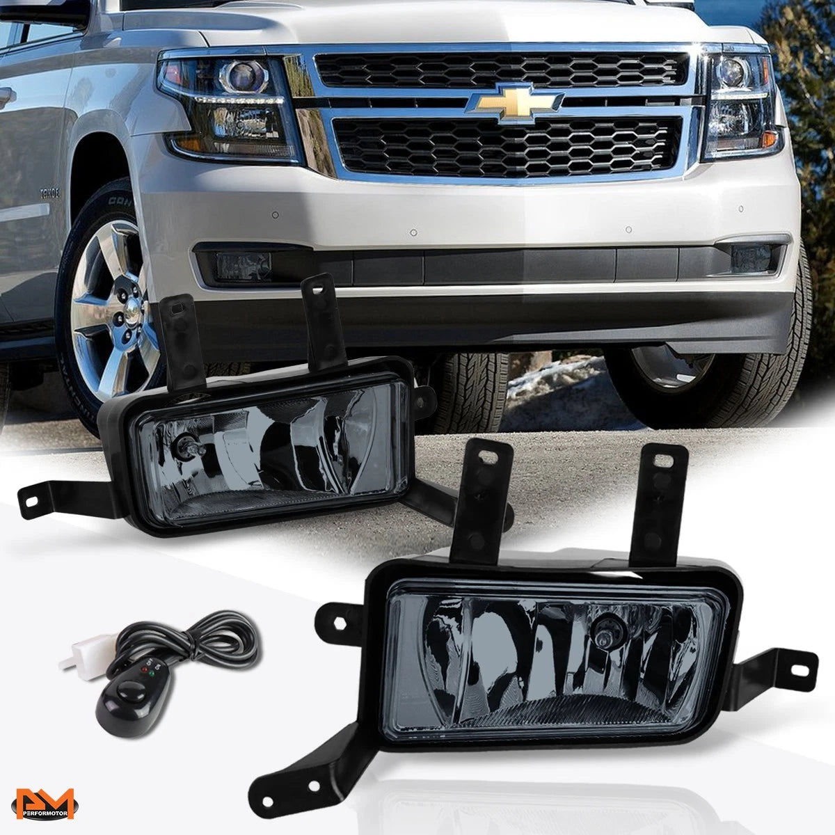 Set of 2 Smoked Lens Fog Lights for Chevy Suburban/Tahoe (2015–2020)