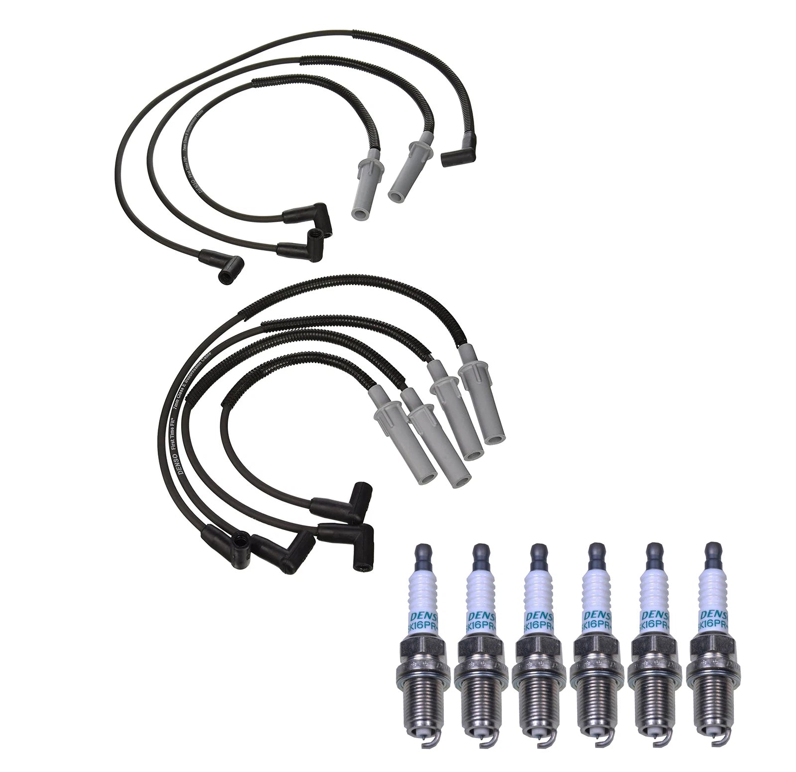Denso 7mm Wire Set & 6 Iridium Spark Plugs for Dodge 3.9 V6 (0.044)