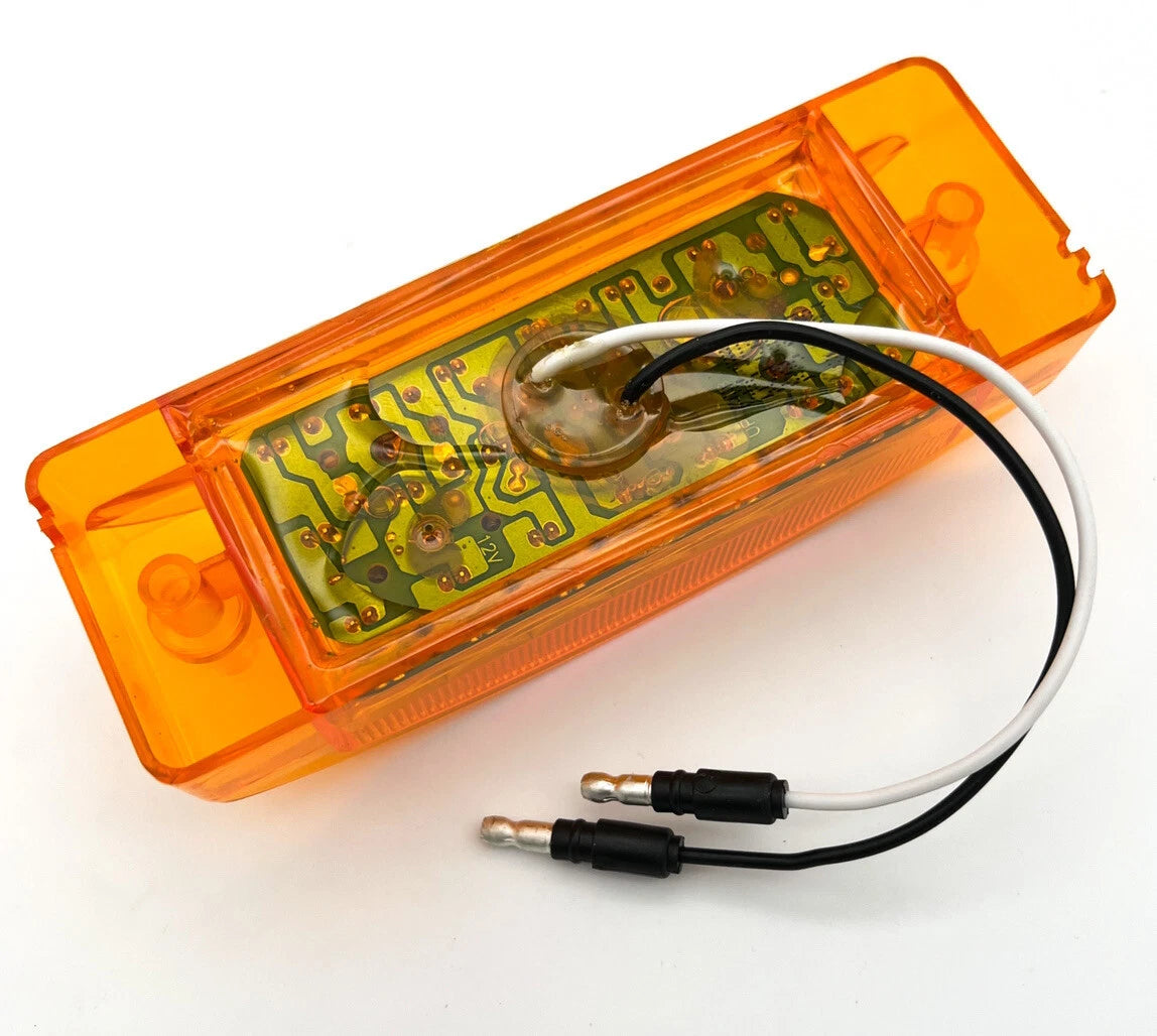 Rectangle Side Marker Clearance Light Replacement for Semi Truck Trailer RV Amber (2") (2000–2025)
