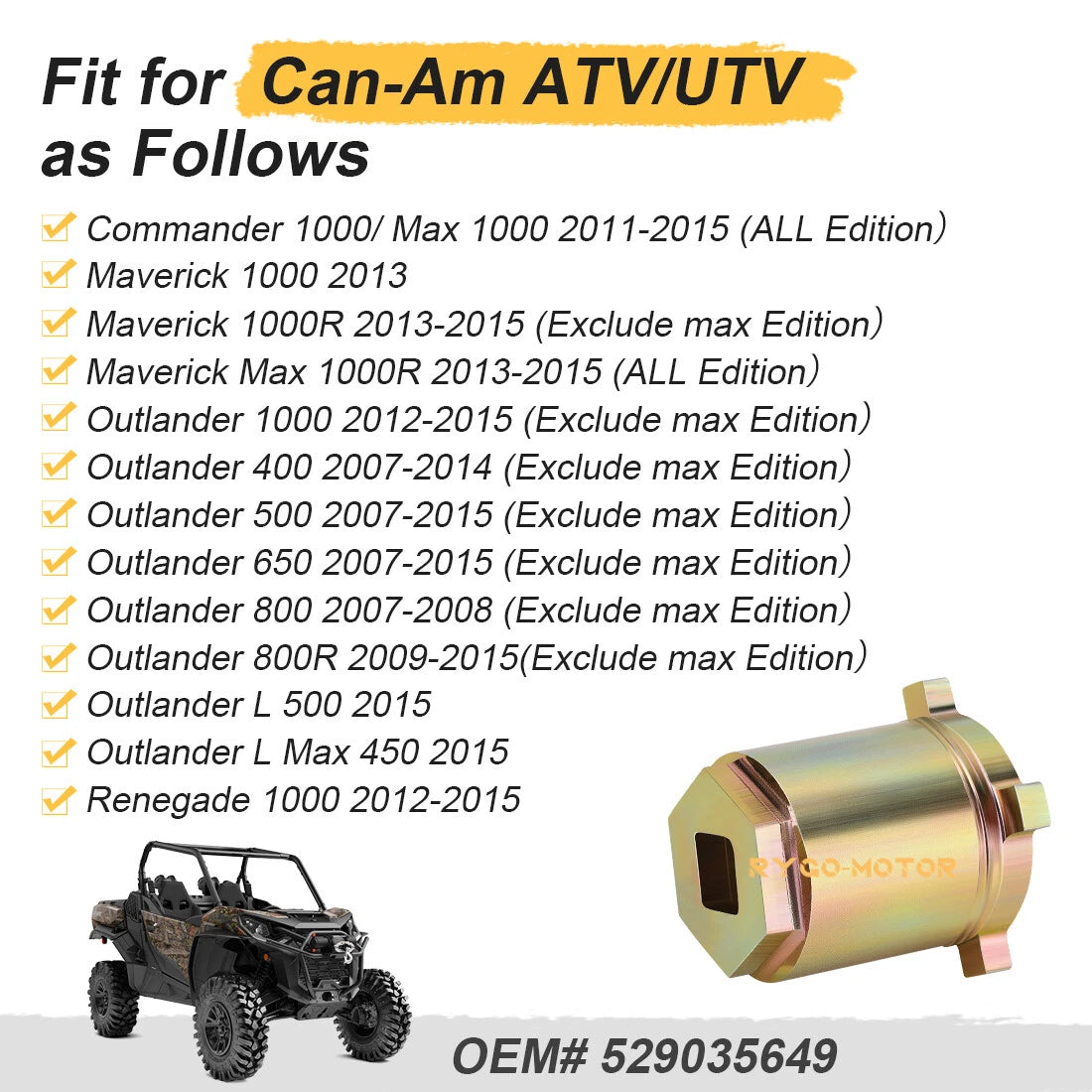 Pinion Removal Tool 529035649 for Can-Am Maverick Commander Renegade Outlander (2013–2023)