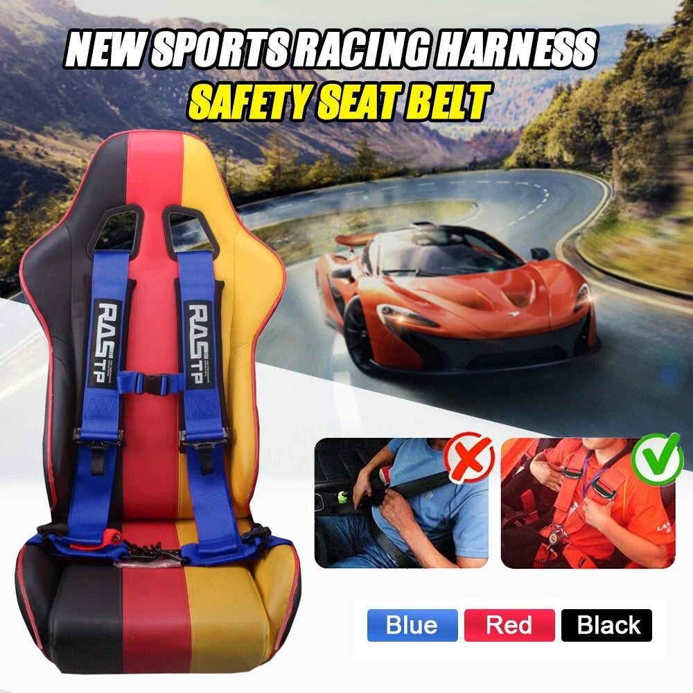 Set of 2 Racing Seat Belt Harness 4 Point Quick Release for ATV UTV