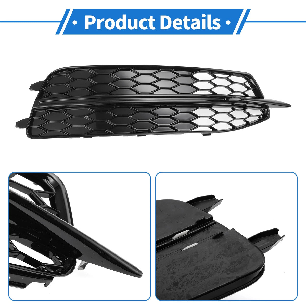 1pc Fog Light Grill for Audi A6 C7 (2011–2014) No. 4G0807682D Black