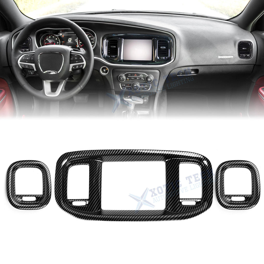 Carbon Black Dash Screen Frame for Dodge Charger (2015–2021)
