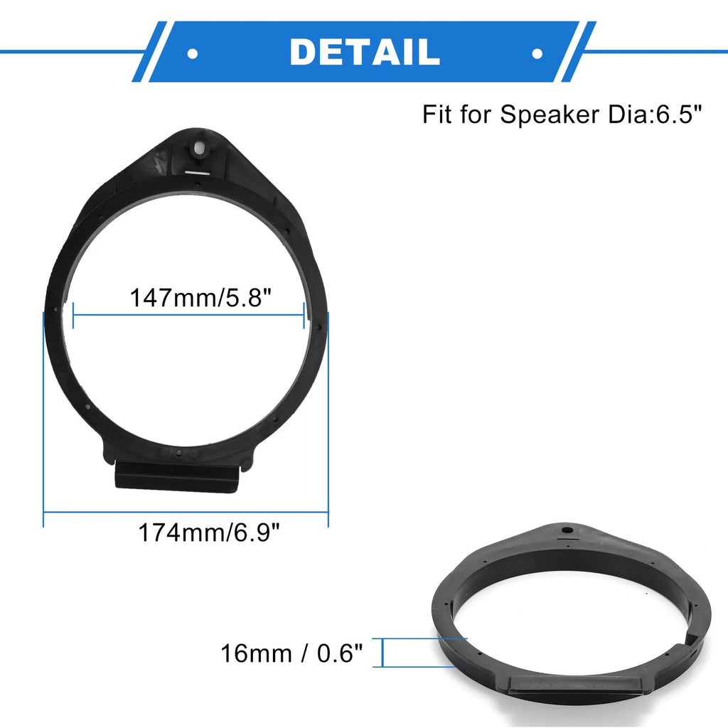 2X Speaker Spacer Ring for Skoda Toledo (6.5'' Tweeter)