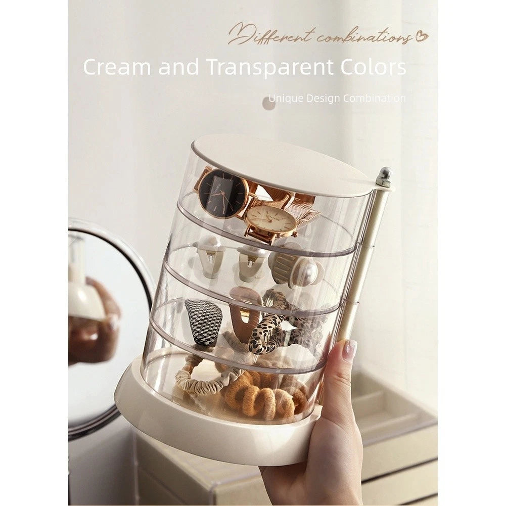 360 Degree Rotating Organizer Box for Jewelry and Makeup Tools
