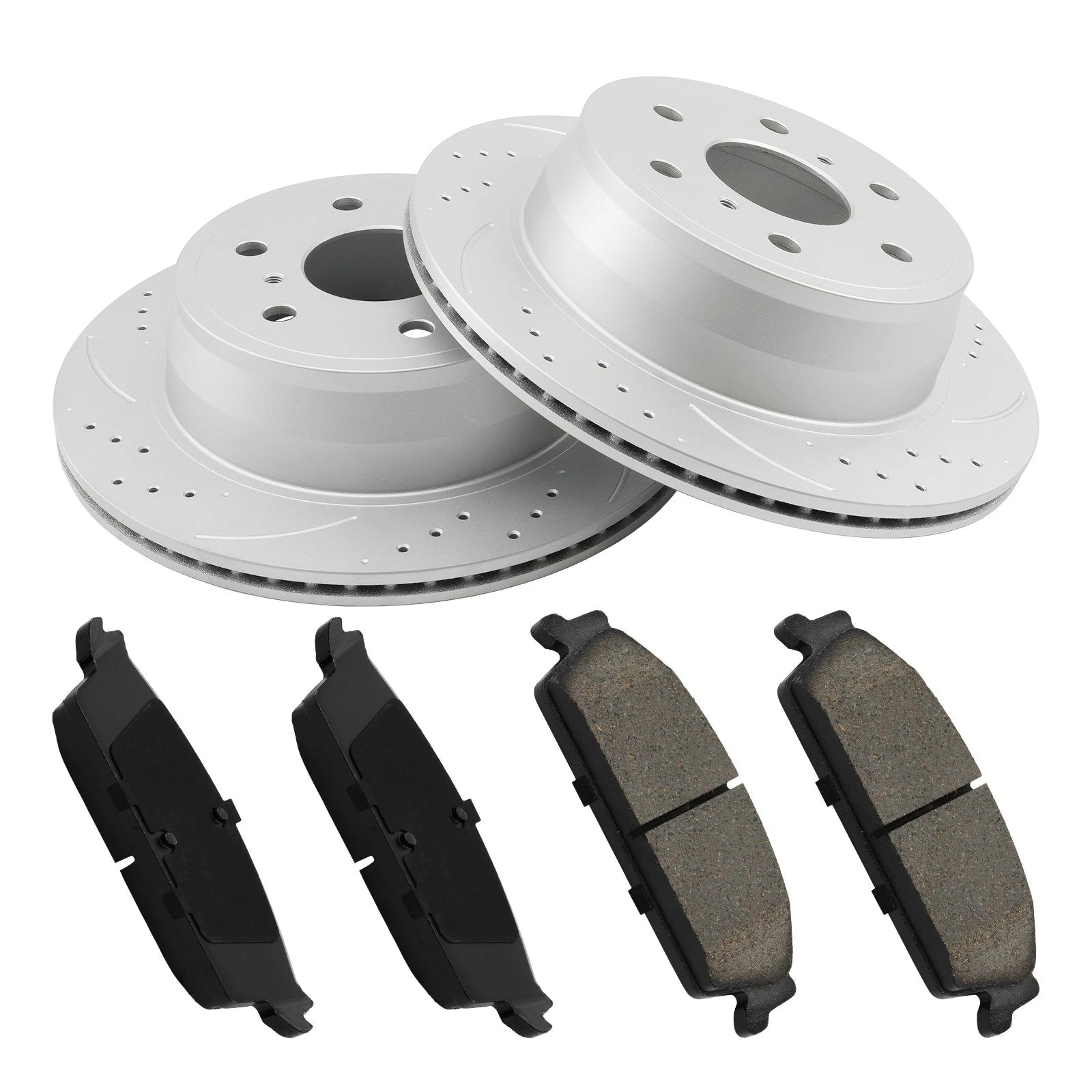 Rear Drilled Slotted Rotors & Ceramic Pads Kit for Chevy Tahoe (2007–2011)