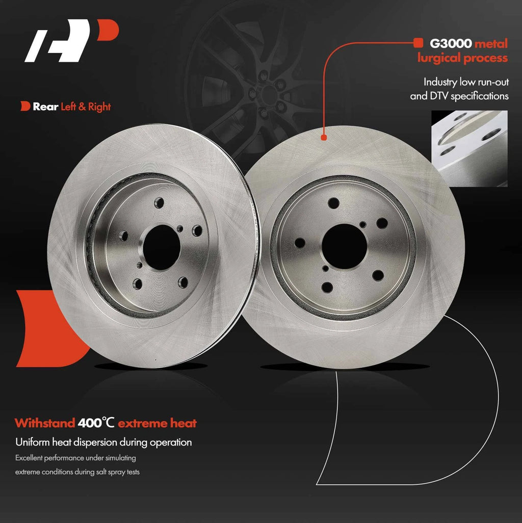 Set of 2 Rear Disc Brake Rotors & Ceramic Pads for Subaru Outback Legacy (2015–2022)