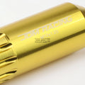 Set of 4 Open-End Aluminum Gold Lug Nuts + Adapter M12x1.25 for