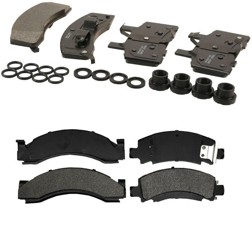 Set of 4 Front & Rear Brake Pads for GMC C3500 SRW (R04) 155.5"