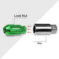 20Pc M12X1.5 Green JDM Open End Bulge Spline Wheel Lug Nuts + Lock Key