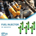 Set of 6 Fuel Injectors No.MD332733 for Mitsubishi Montero Sport (1997–2001)