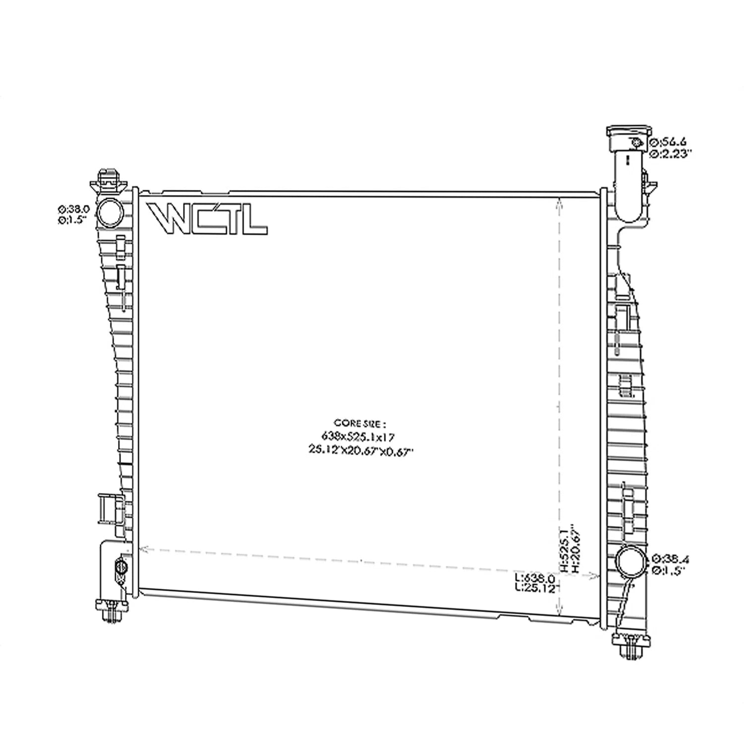 Replacement Plastic Radiator for Ford Ranger (2011–2018)
