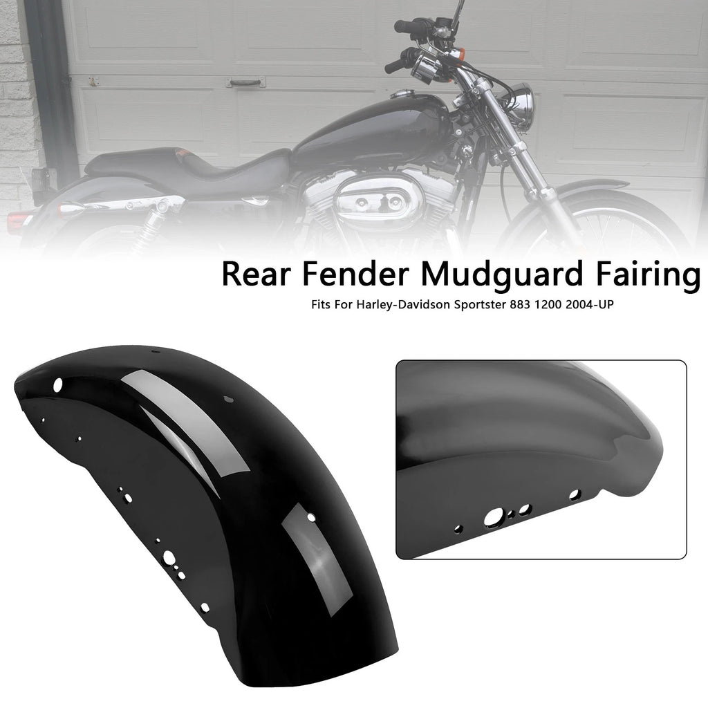 Rear Fender Mudguard Fairing for Sportster 883 1200 (2004–Present) Black