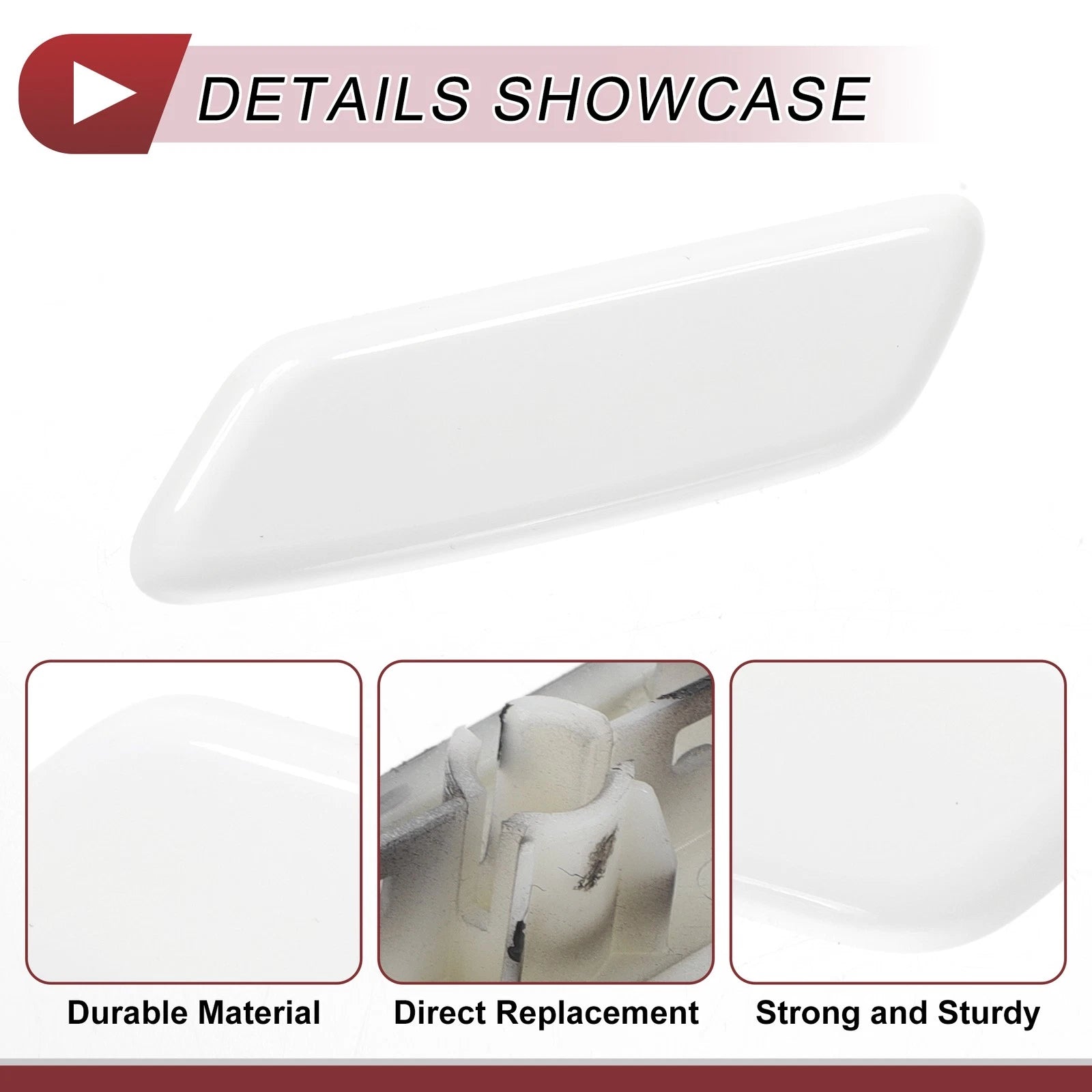 Front Left Washer Nozzle Cover Cap for Lexus IS250 (2009–2010) White