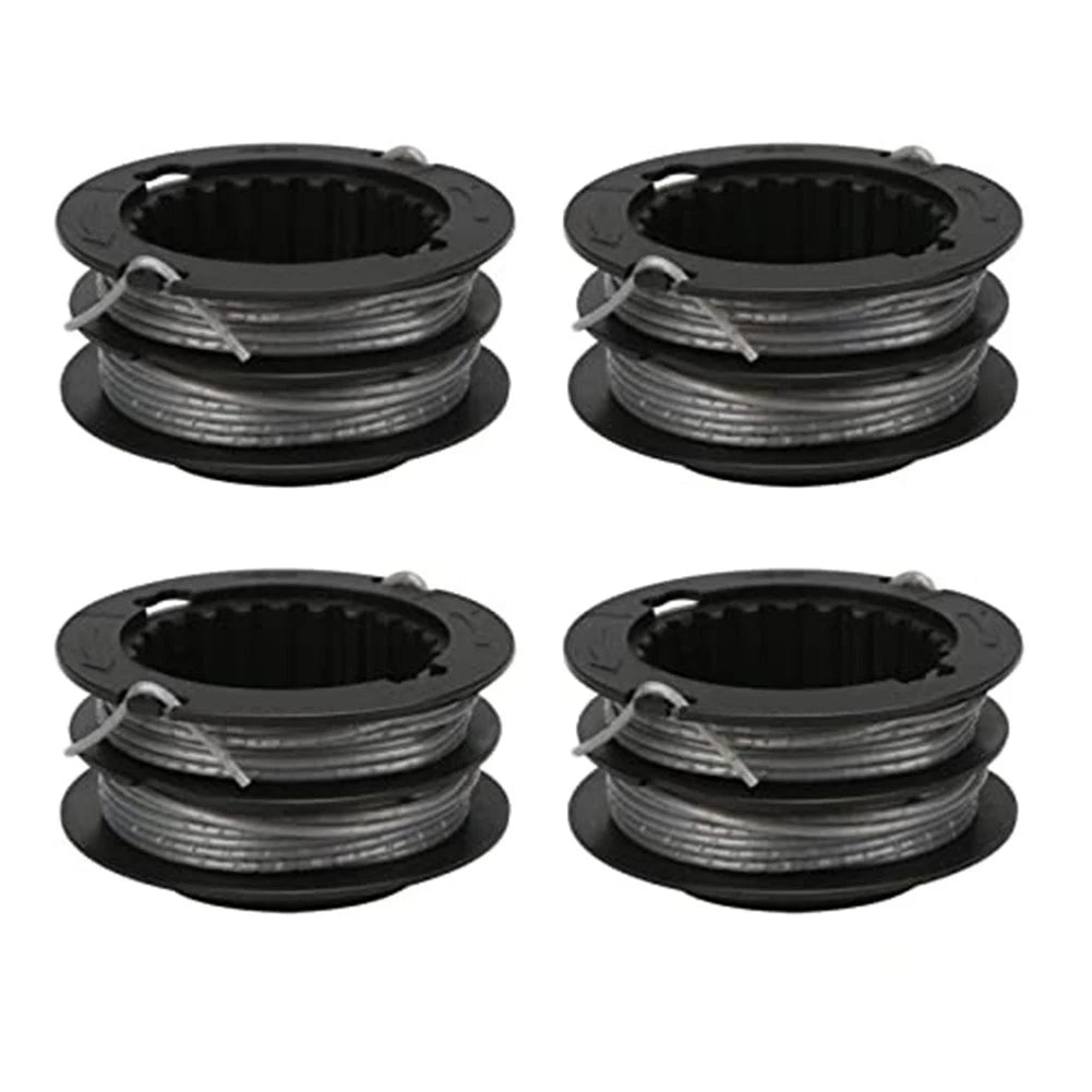 Set of 4 Trimmer Replacement Spools for Greenworks, Snapper (17ft, 0.080 inch)