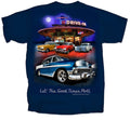 Chevy Tri-Five T-Shirt Blue for Bel Air 150 210 Drive In Scene (1955–1957)