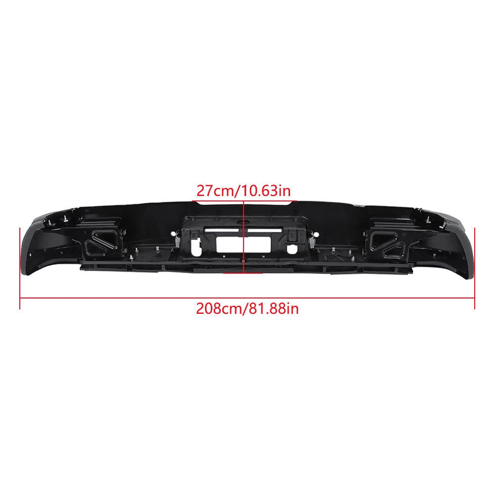 Black Rear Bumper with Sensor Holes for Chevy Silverado 2500 3500 (2015-2019)