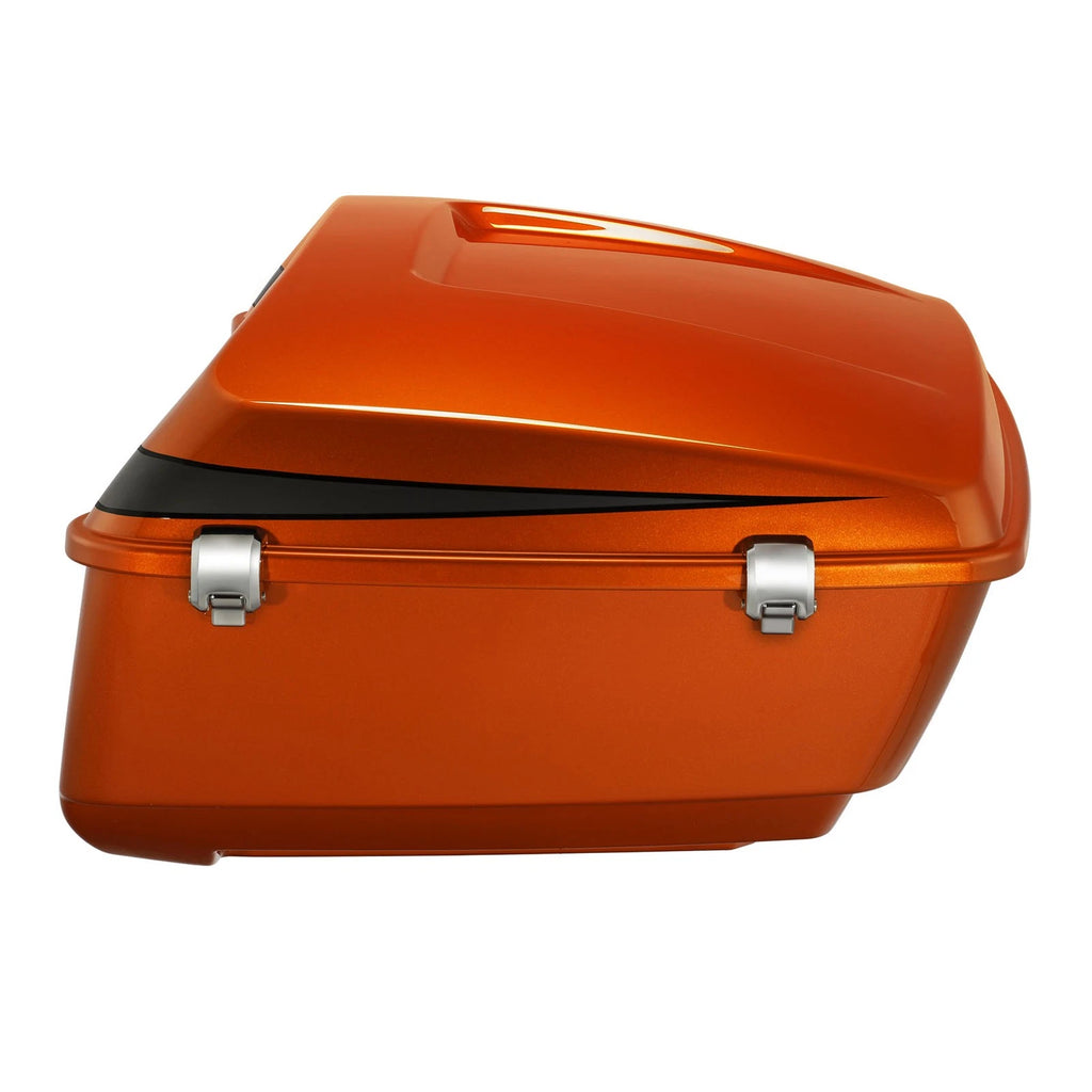 King Trunk for Harley Road Glide (2014–2025) Scorched Orange/Black Denim
