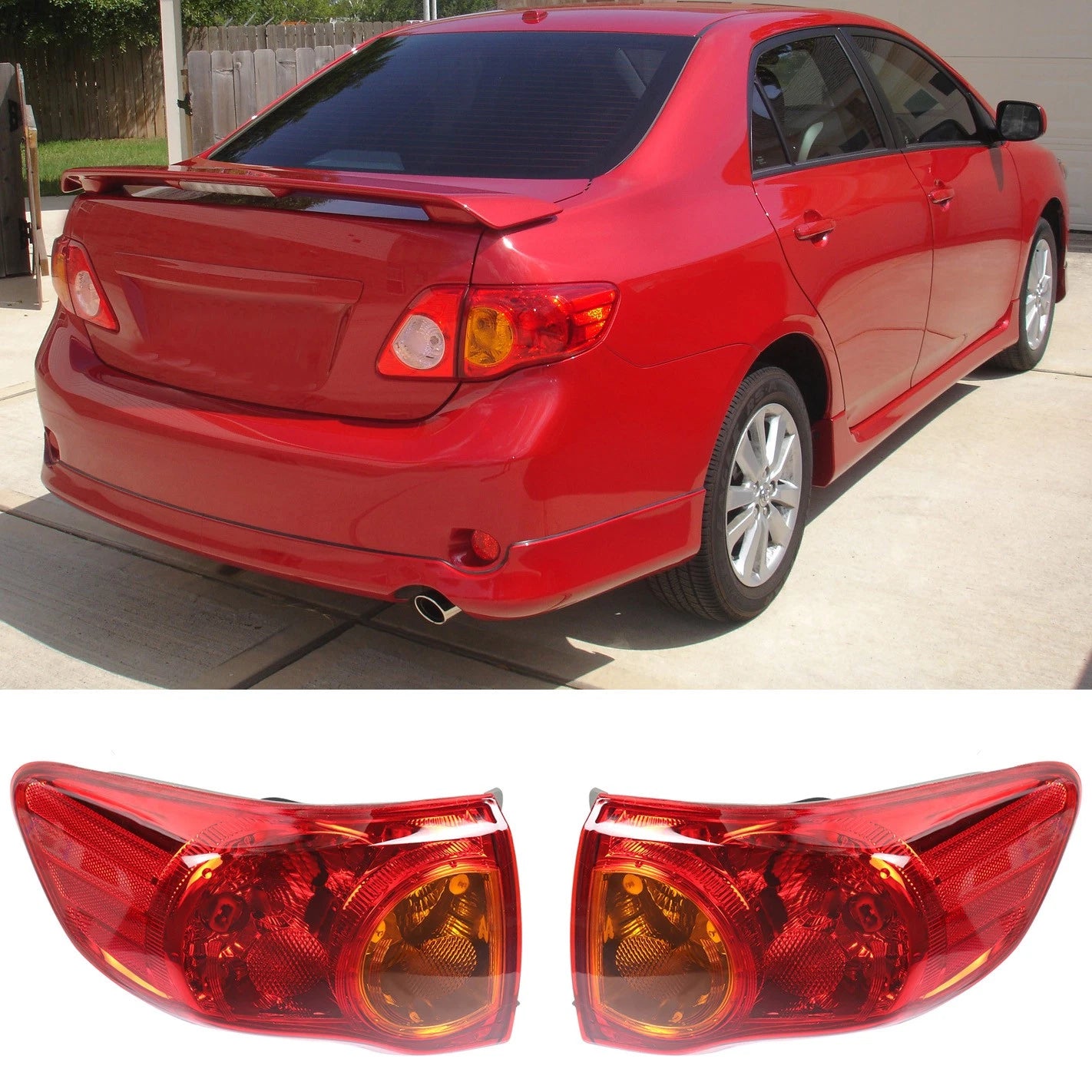 Set of 2 Outer Brake Lamp Tail Lights for Toyota Corolla (2009â2010)