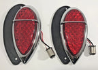 Tear Drop LED Tail Lights Pair with Gaskets for 1938–1939 Lincoln Zephyr