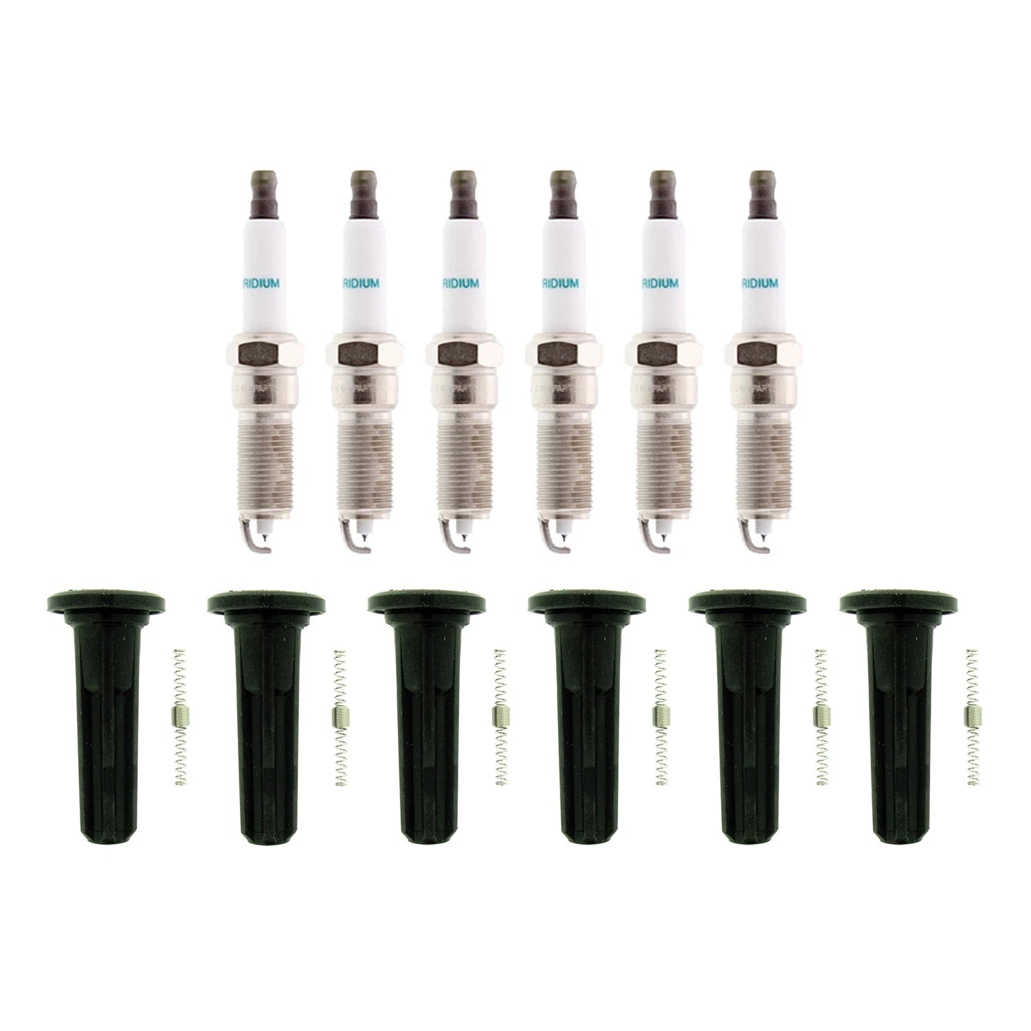 Denso 6 Iridium Spark Plugs & NGK Ignition Coil Boots Kit for 9-7x (2005–2009)