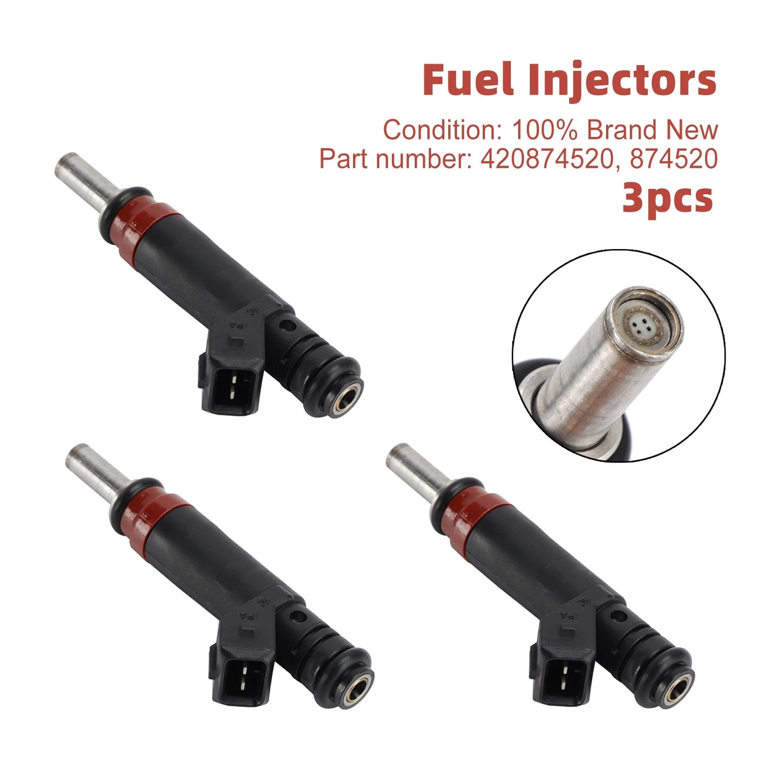 3PCS Fuel Injectors 420874520 for Sea-Doo GTX 4 TEC GTX 215 GTX RXP (2003–2009)