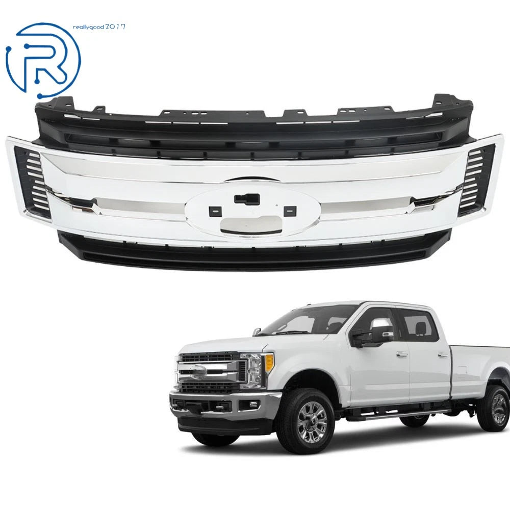 Chrome Front Upper Grille for Ford F250 F350 Super Duty (2017–2019)