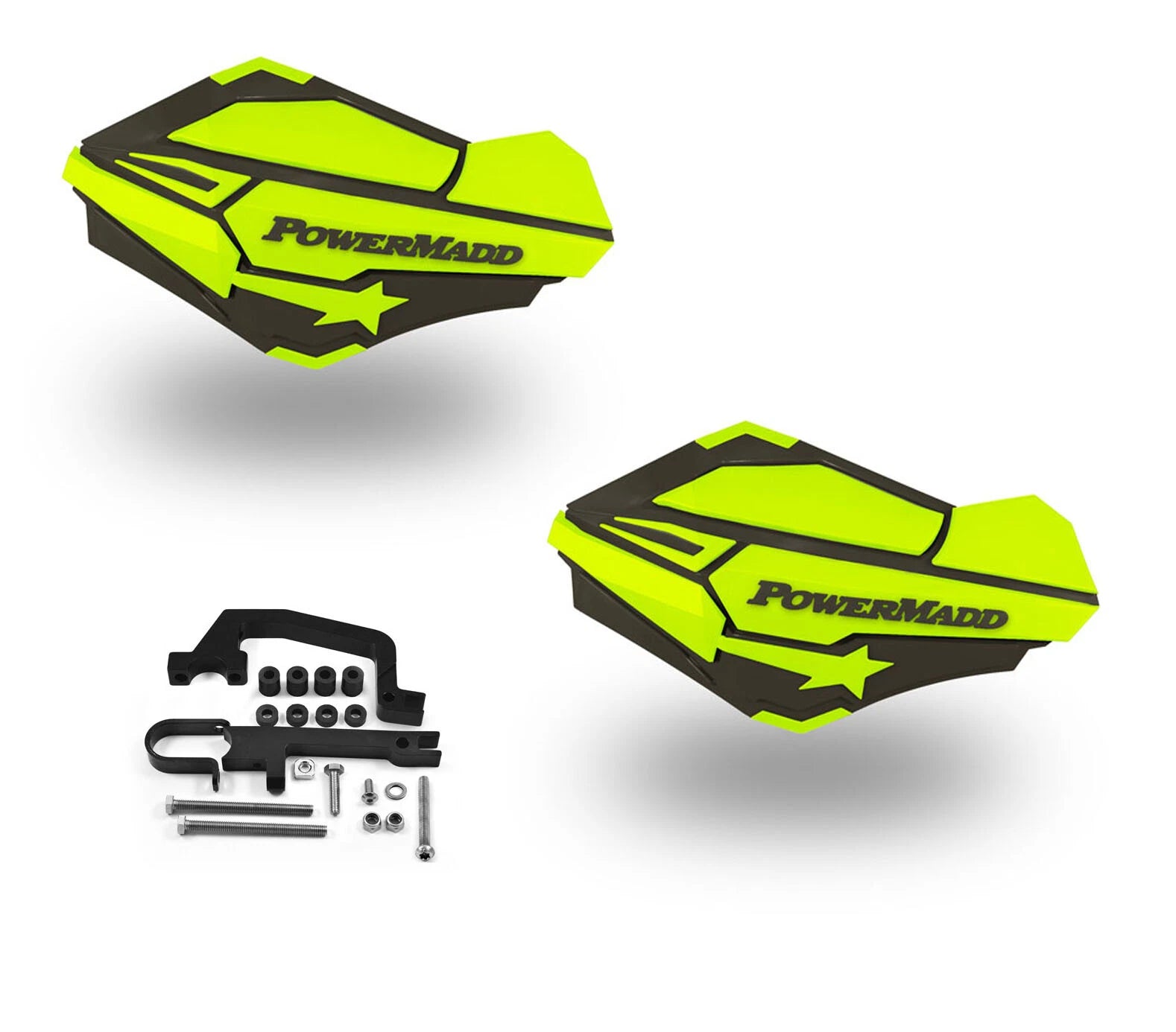 PowerMadd Sentinel Handguards Kit for Snowmobile (Charcoal/Hi Viz)