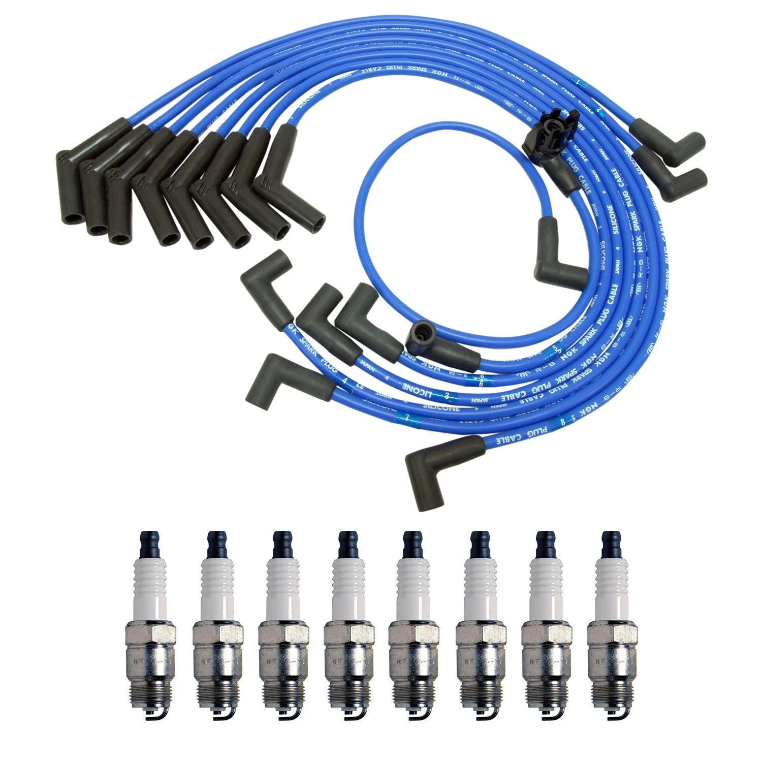 NGK 8mm Wire Set & Denso Spark Plug Kit for Mustang LSC GT LX RS (1982–1993)