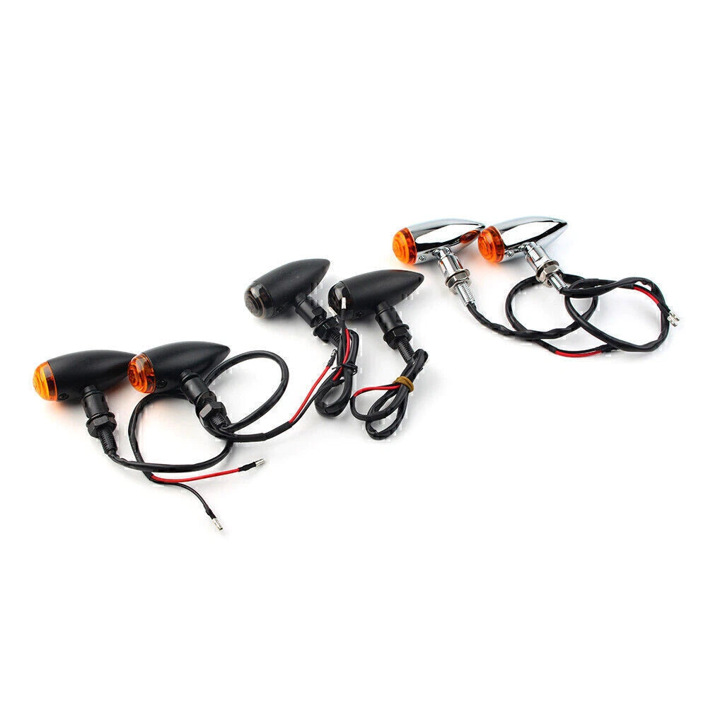 Amber LED Mini Turn Signal Lights for Cruiser Chopper