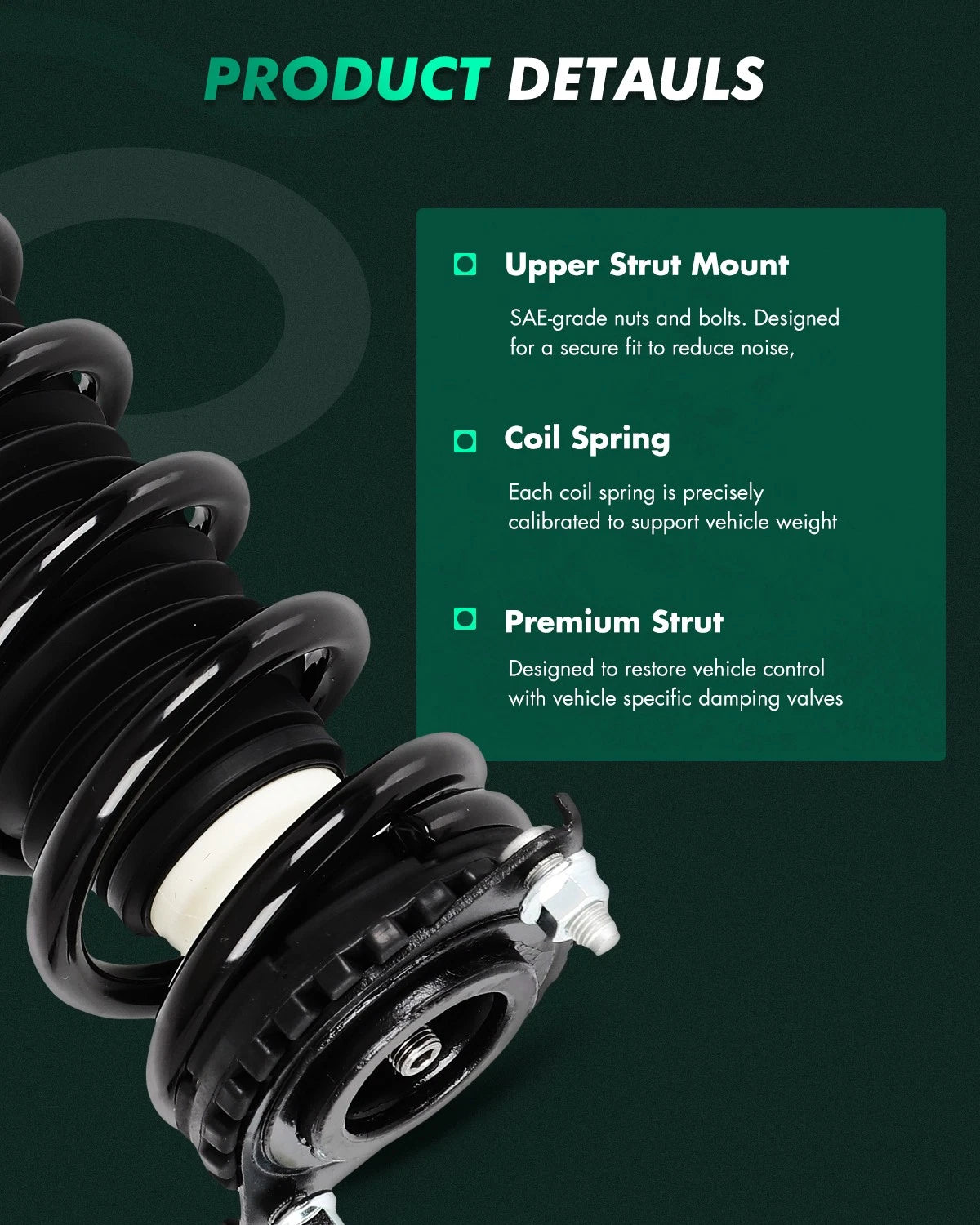 Pair Rear Strut & Coil Spring Assembly for Subaru Outback (2005–2009)