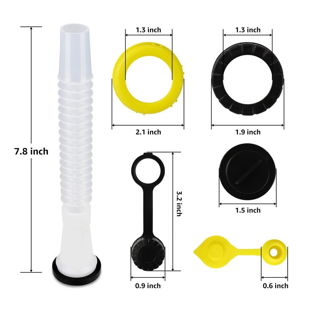 Set of 3 Replacement Gas Tank Nozzles with Hexagonal Nut Design