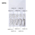 100pcs Double Barb Surf Fishing Hooks Long Shank Saltwater Silver