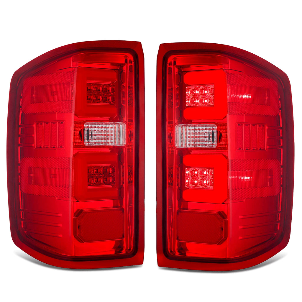 Set of 2 LED C-Tube Bar Tail Brake Light Lamps for Silverado Sierra 1500 (2014–2019)