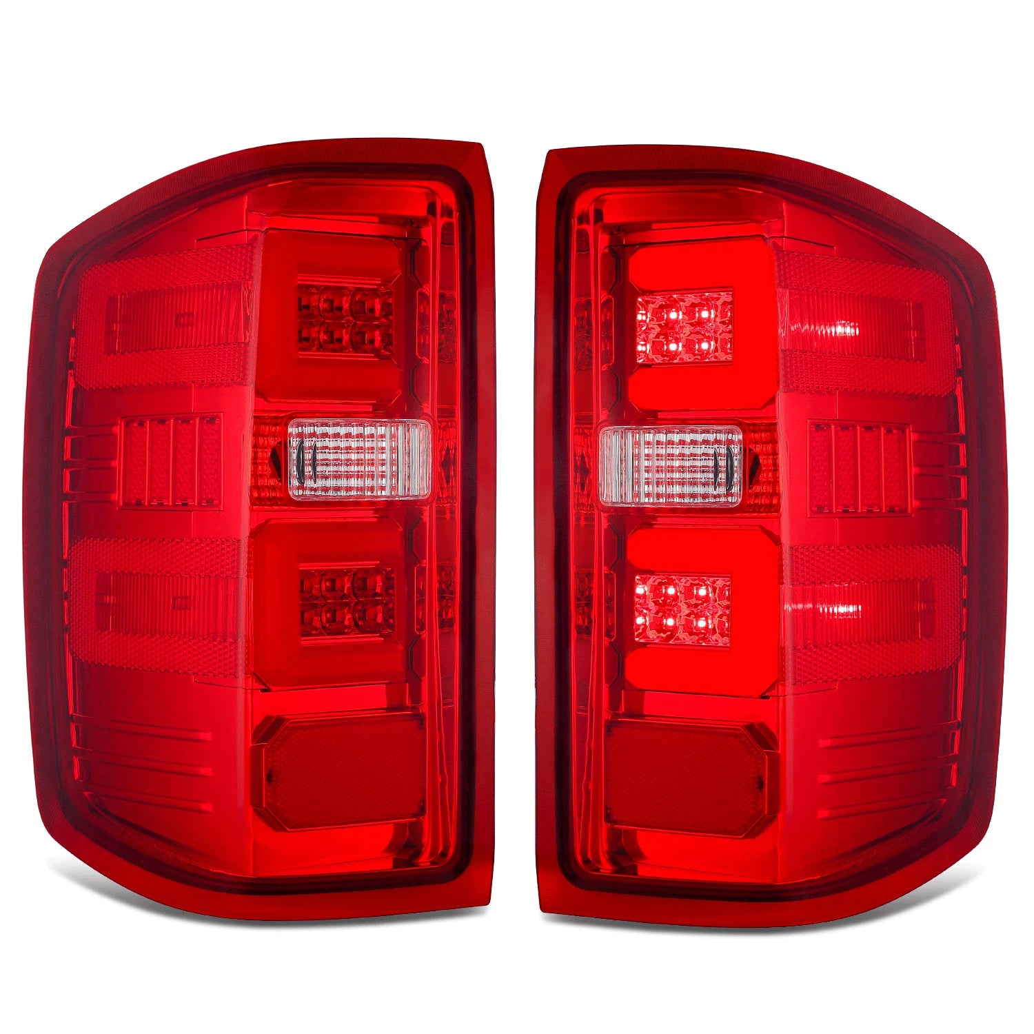 Set of 2 LED C-Tube Bar Tail Brake Light Lamps for Silverado Sierra 1500 (2014–2019)