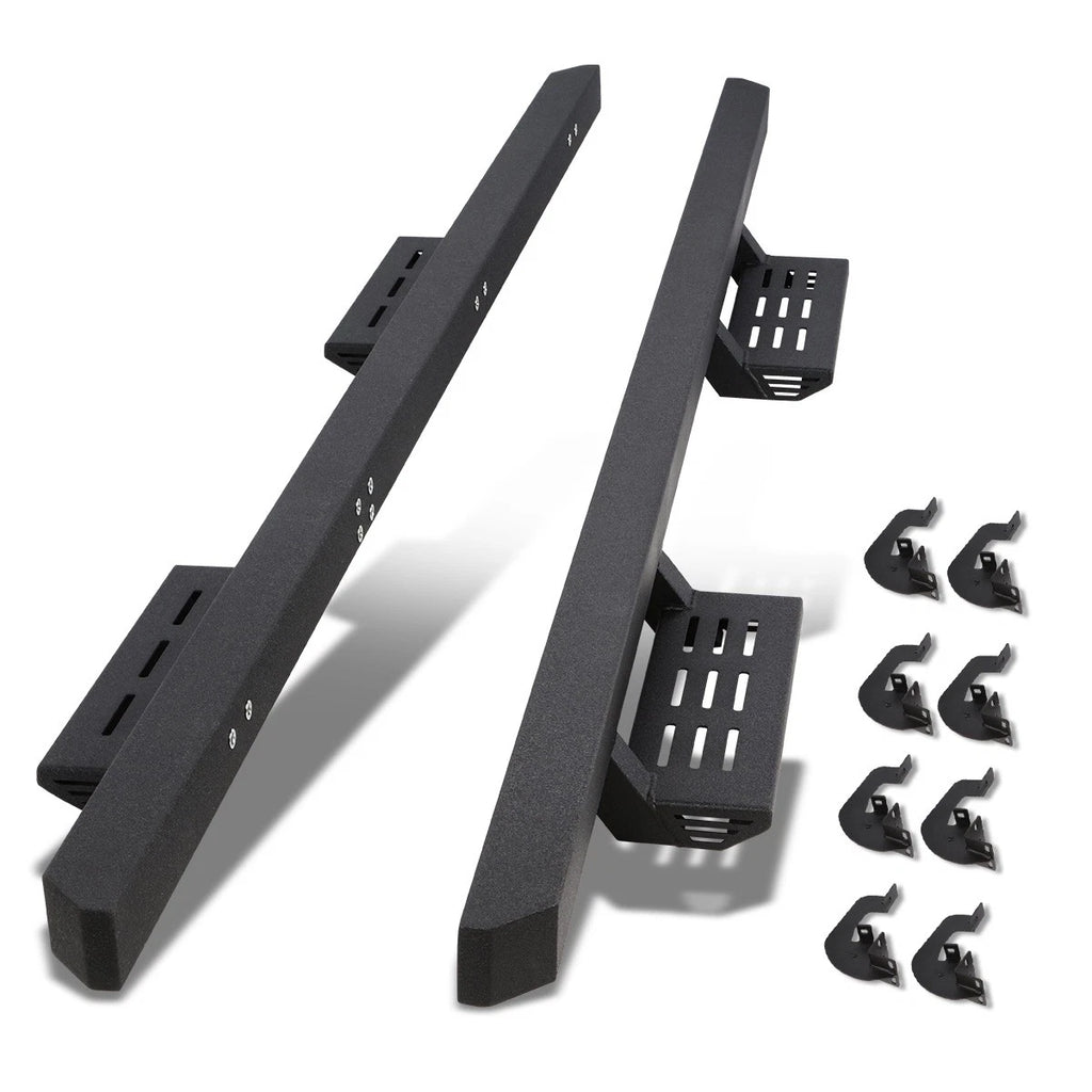 Set of 2 Drop Foot Step Running Boards for Silverado Sierra 2500HD 3500HD (2007–2019)
