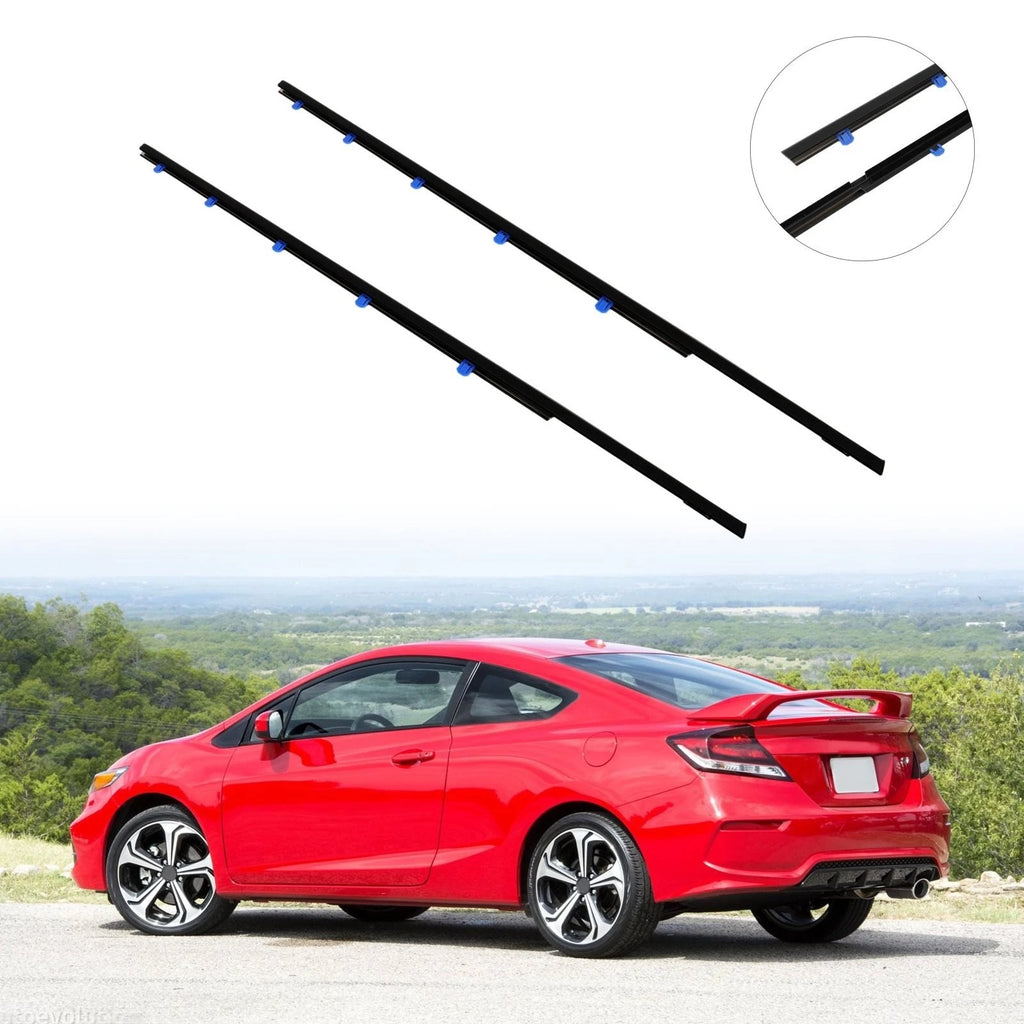 Set of 2 Window Scraper Seal Belt Weatherstrip for Honda Civic Coupe (2013–2014)