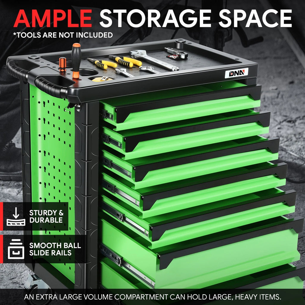 7 Drawer Portable Tool Cabinet with Locking System for Universal Use