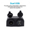 Dual USB Port Charger Socket Panel Adapter for Car Boat Caravan (12V)